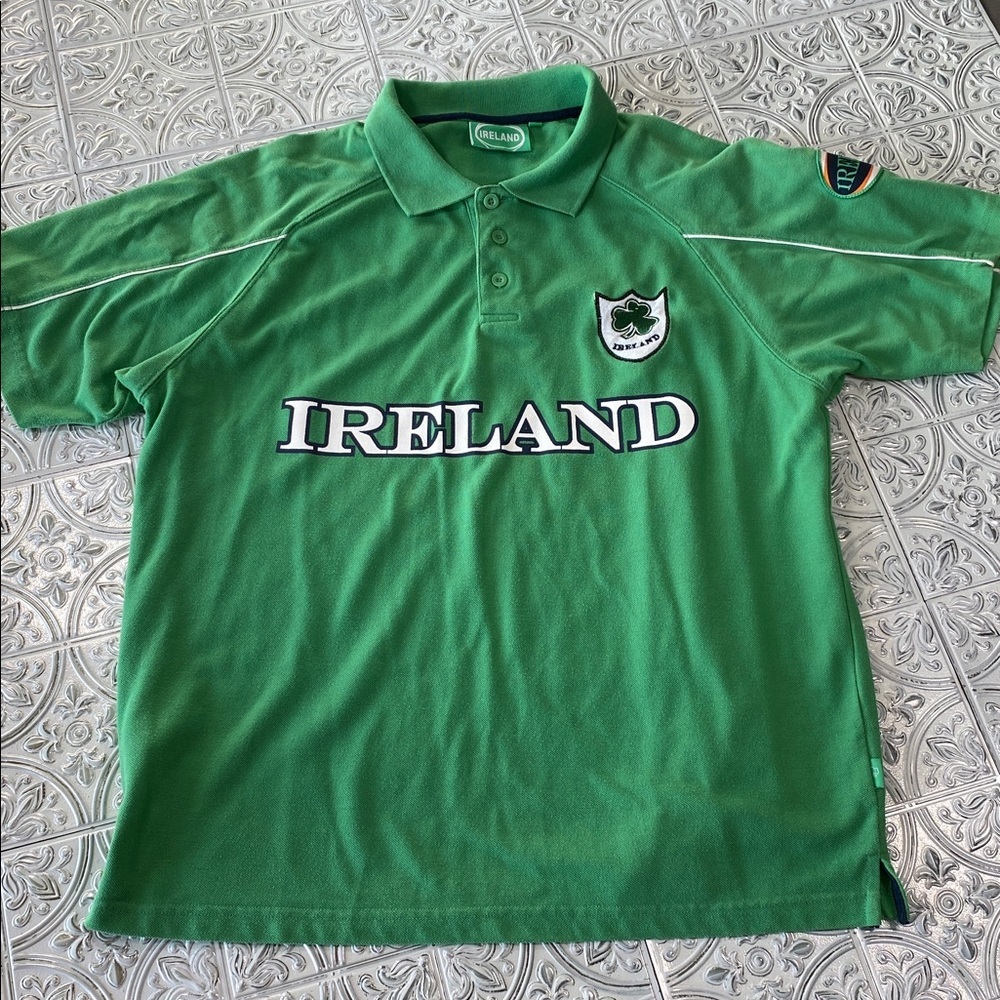 Ireland Apparel Mens Green Polo Shirt Medium